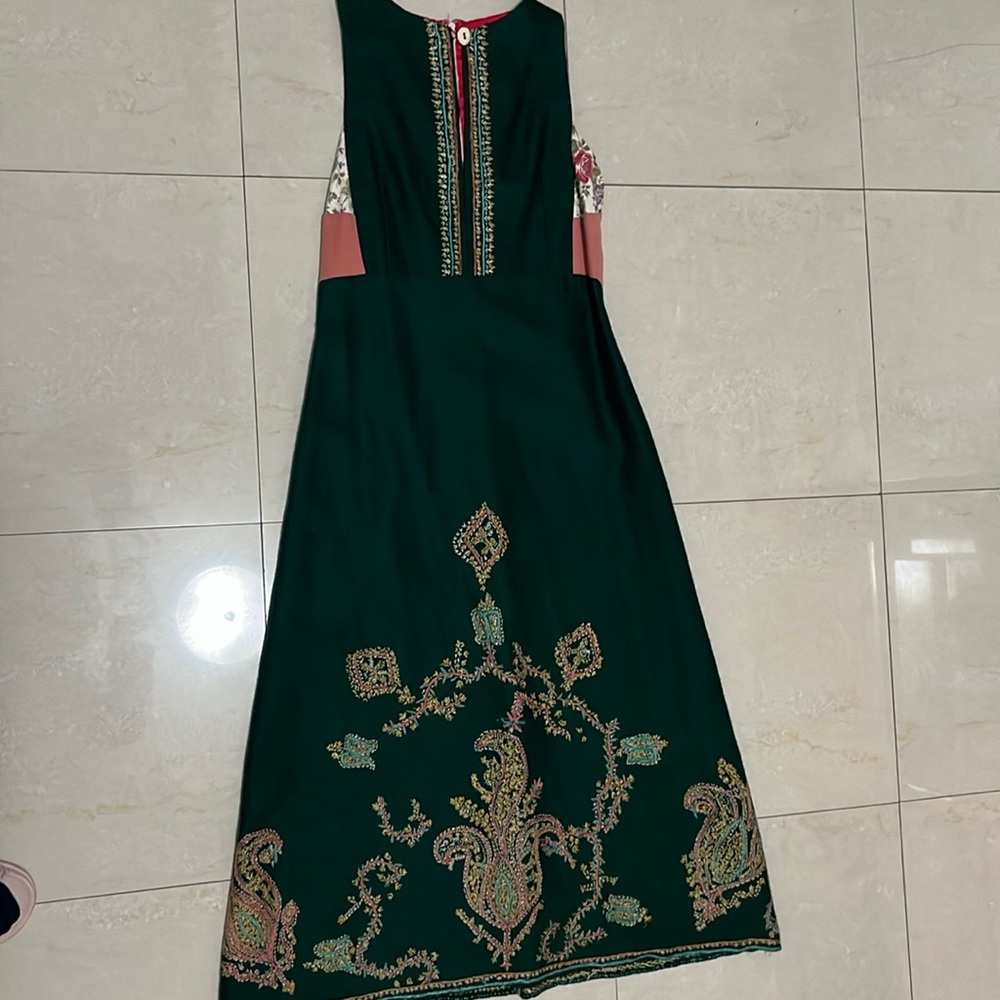 Vintage Tracy feith halter green wool halter dress